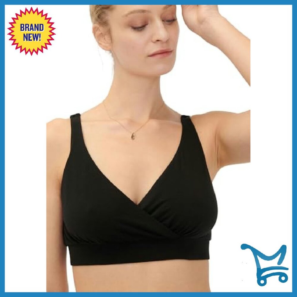 Wireless Maternity Nursing Bra, Soft Stretchy Cot… - image 2